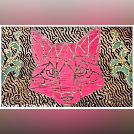 השועל (אמנות אקולוגית)- ציור על מרצפת קרמיקה