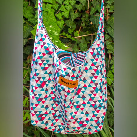 תיק כתף בוהו בעבודת יד -Disco Shapes