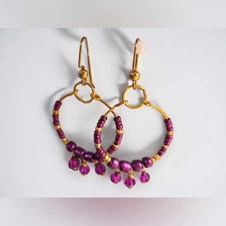 עגילי חישוק אתניים בעבודת יד