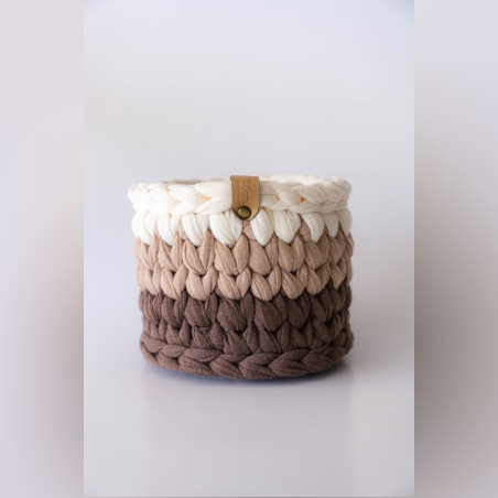 סל סרוג בסגנון נורדי- 3 צבעים