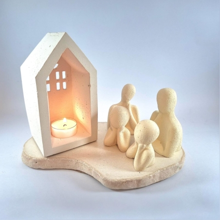 כלי בטון בעיצוב מיוחד לנר בעבודת יד