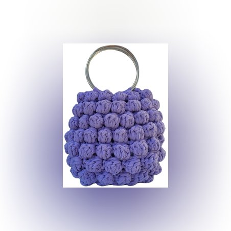 תיק סרוג סגול כדורי