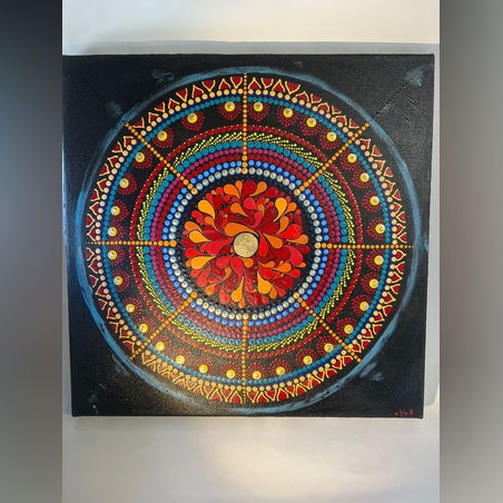 מנדלת השלם אקריל על קנבס