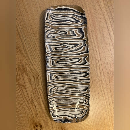 מגש מאורך מקרמיקה בטכניקת נריקומי בעבודת יד