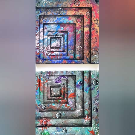 מעקה- ציורי אקריל על קנבס