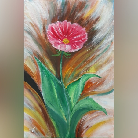 התחדשות - ציור שמן על קנבס