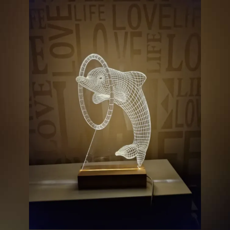 מנורת לד אקרילית - דולפין