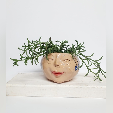 עציץ הבעה מחימר בעבודת יד