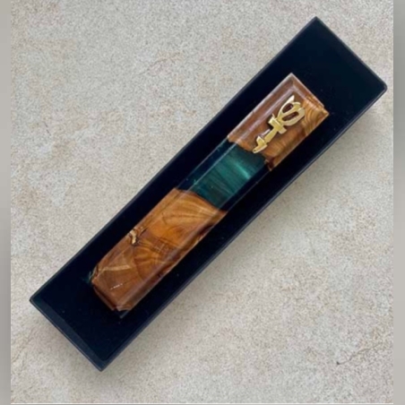 בית מזוזה עבודת יד מעץ זית ואפוקסי
