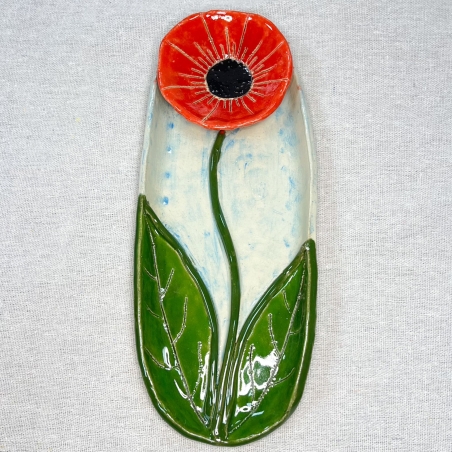 צלחת אליפטית גדולה להגשה ונוי בעיצוב כלנית