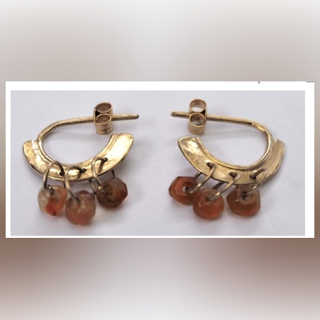 עגילי זהב 14 קאראט דגם נזם