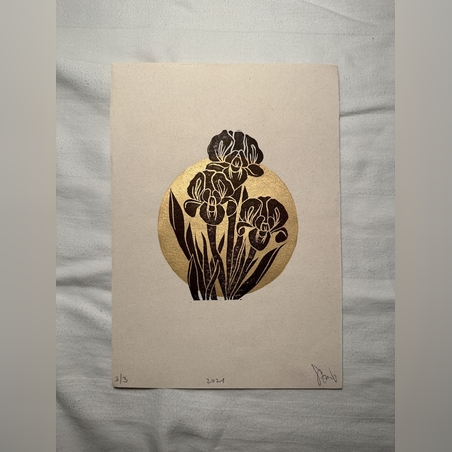 הדפס אירוסים מוזהב הדפס בלט בעבודת יד על נייר יפני איכותי