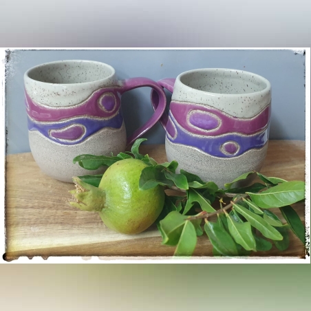 2 ספלי קרמיקה יחודיים לשתיה חמה וקרה