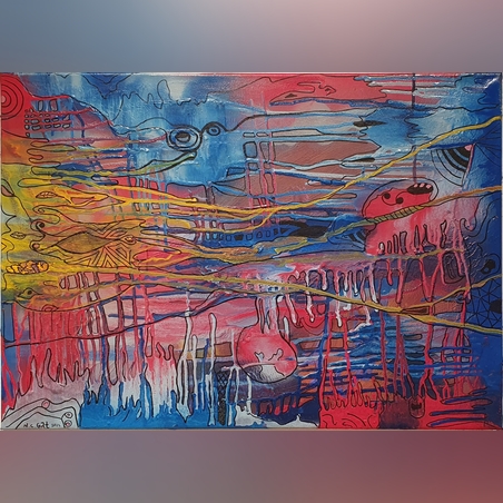 ריקוד המדוזות - אקריליק על קנבס