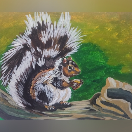 ציור אקריל על קנבס- סנאי