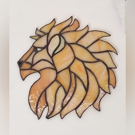 אריה מלכותי תמונת ויטראז בעבודת יד