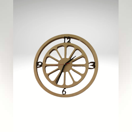 שעון קיר עגול מעץ- פלחים