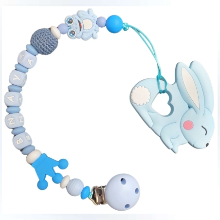 מחזיק מוצץ או נשכן לתינוק -תכלת