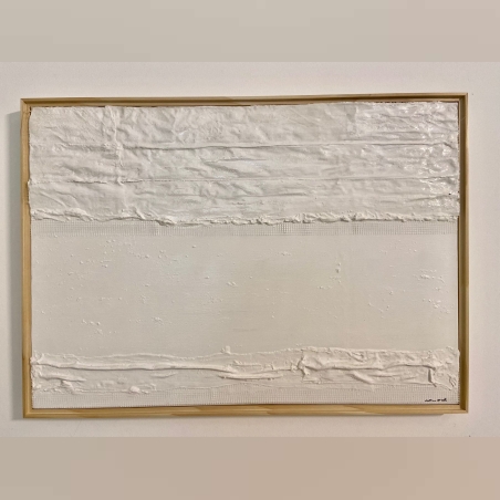 עבודת קיר בתלת מימד, קנבס ממוסגר במסגרת עץ מייפל עמוקה