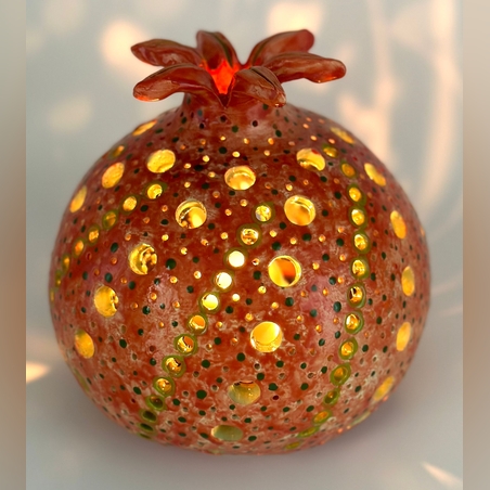 רימון תאורה 2- גדול עם פתח להכנסת נרות.