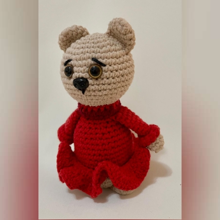 אורית הדובונית- בובה סרוגה בעבודת יד