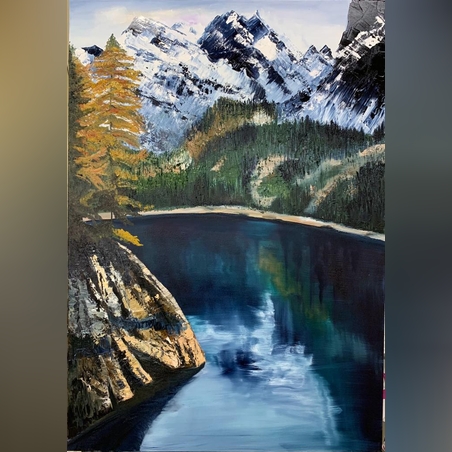 הרי הרוקיס שילוב של עבודת שפכטל ומשיכות מכחול