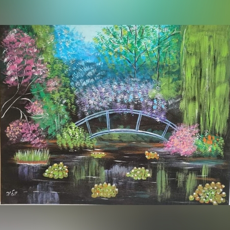 פארק- ציור שמן על קנבס