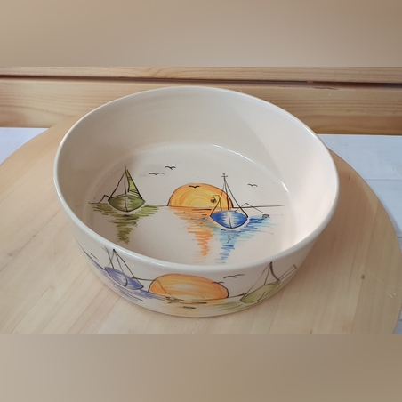 קערת¯תבנית קרמיקה עבודה וציור ביד