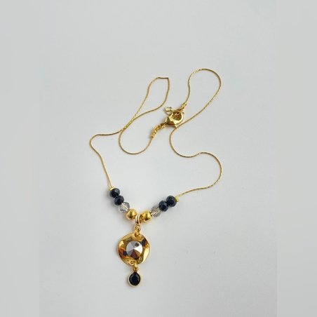 שרשרת בשילוב אבני חן קריסטל וסברובסקי