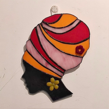 ראש אישה מזכוכית ויטראז' בעבודת יד