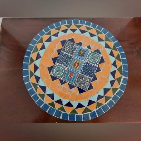 תחתית מסתובבת lazy suzy מפסיפס עם אריחים ארמניים