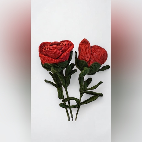 פרח אדמונית סרוג בעבודת יד