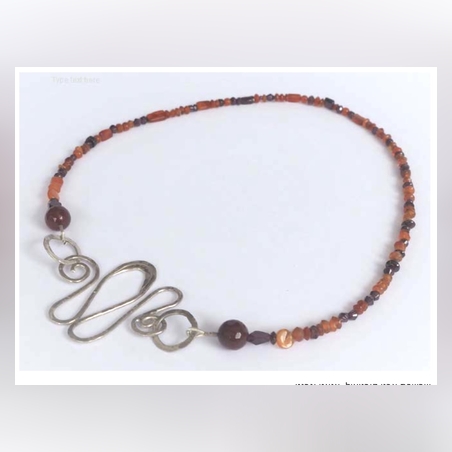 שרשרתאבני קורניאול ¬ אגאט וגרנט