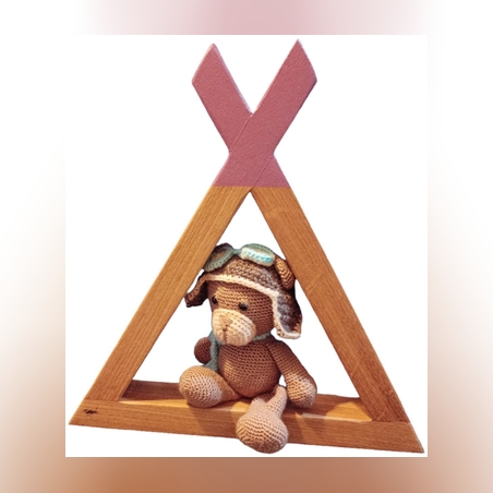 דובון טייס במסגרת בעבודת יד