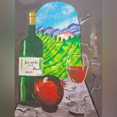 ראש השנה בטוסקנה - אקריליק על קנבס