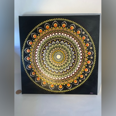 מנדלת האדמה הקדושה אקריל על קנבס