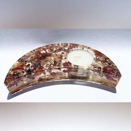 פמוט מאפוקסי חצי ירח-מיקס פרחים וזרעים