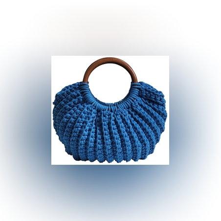 תיק סל סרוג כחול