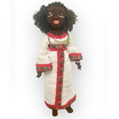 בובה אפריקאית אקזוטית- בובה סרוגה בעבודת יד