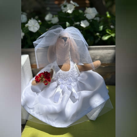 בובת נאבי ארנבי כלה תפורה בעבודת יד