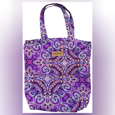 תיק TOTE גדול בעבודת יד- Purple Ogee