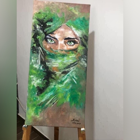 אישה מדובאי ­אקריליק על קנבס לא ממוסגר