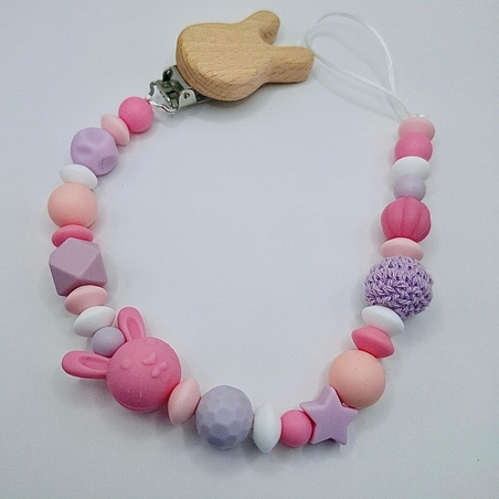 שרוך למוצץ ארנב ורוד בייבי