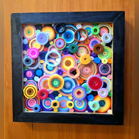 בועות 1- תמונת תלת מימד מעוצבת מרצועות נייר