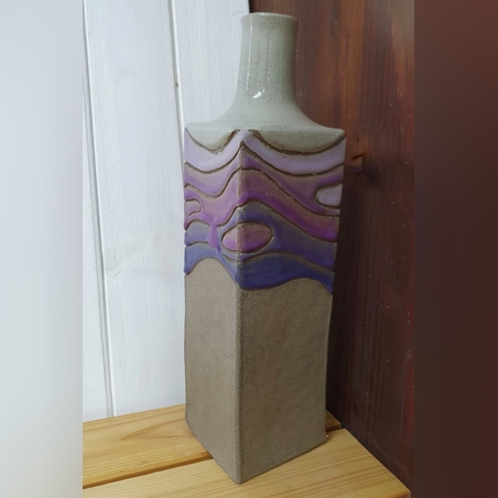 אגרטל קרמיקה משולב אובניים ועבודת יד