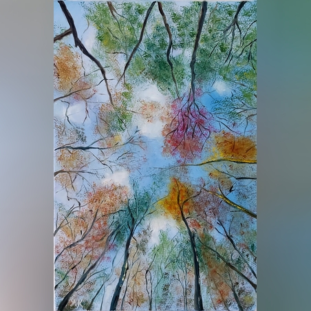 מבט למעלה ציור שמן על קנבס