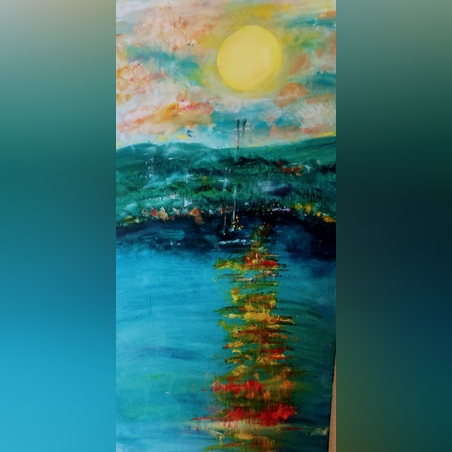 השתקפות שמן על בד