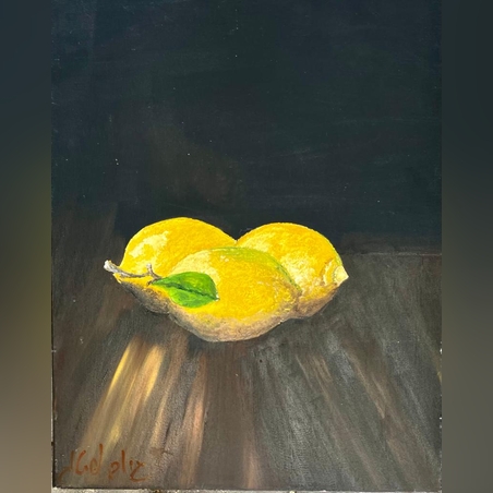 ציור לימונים שמן על קנבס