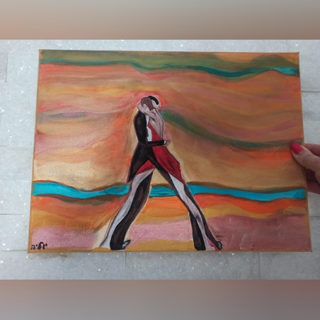 טנגו- ציור שמן על קנבס