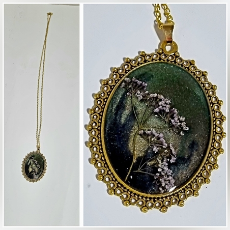 תליון אפוקסי על מתכת בצבע זהב